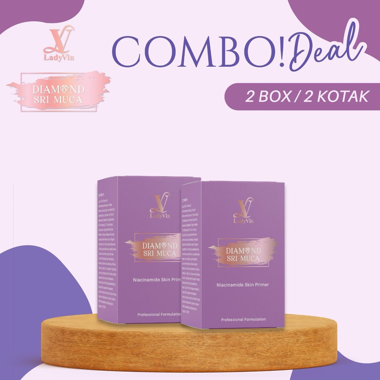 Krim Siang spf 50 & Tone up - Diamond Sri Muca Lady Vin x2