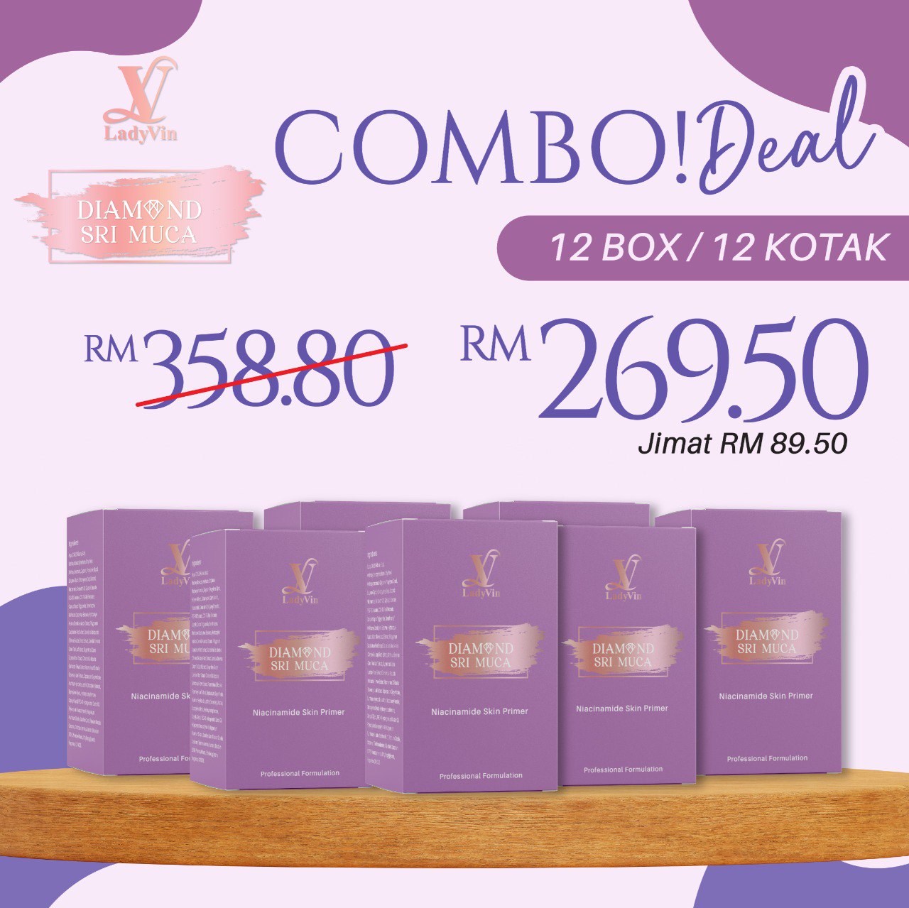 Krim Siang spf 50 & Tone up - Diamond Sri Muca Lady Vin x12