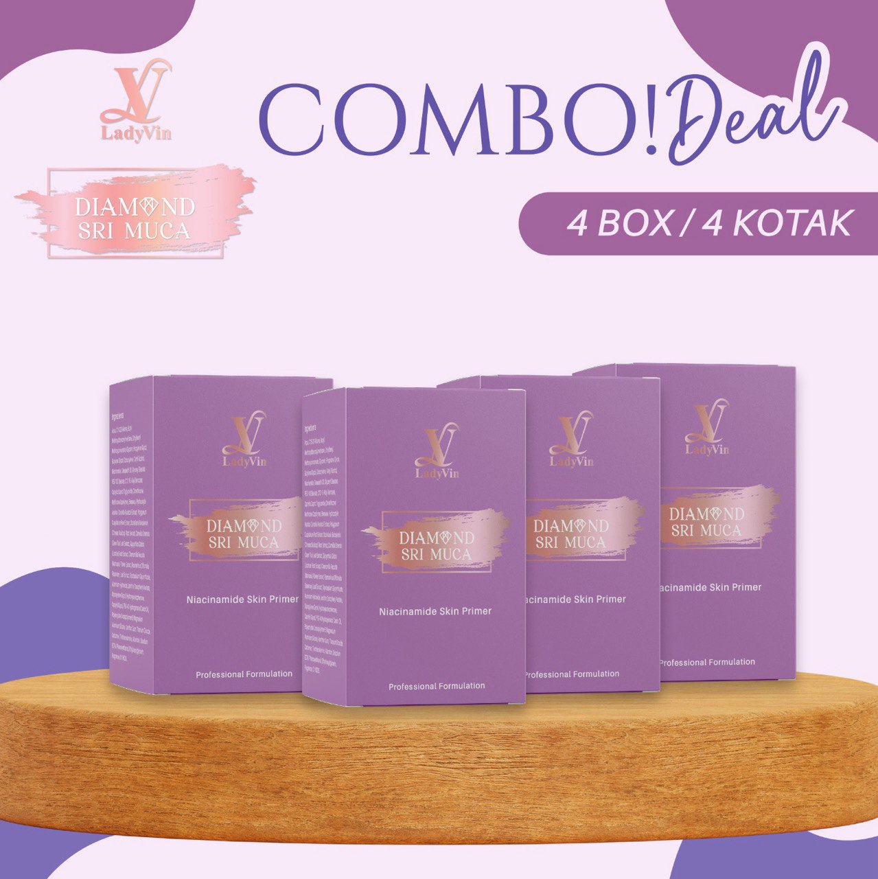 Krim Siang spf 50 & Tone up - Diamond Sri Muca Lady Vin x4